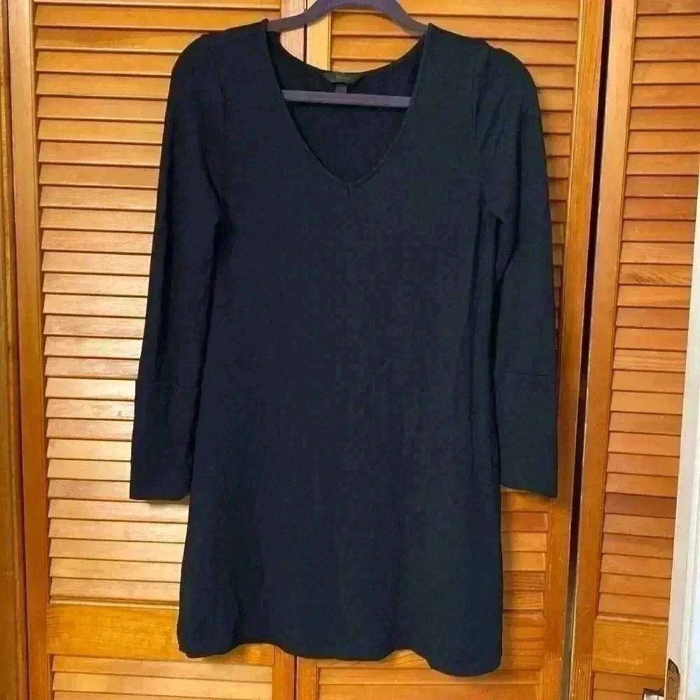 Soma Nightgown Long Sleeve, Black, Size Medium
